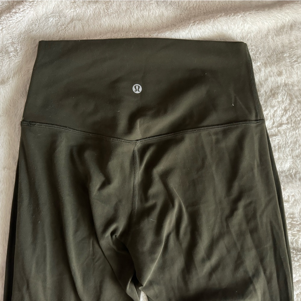 Olive green lululemon leggings size 6 length 31” barely worn